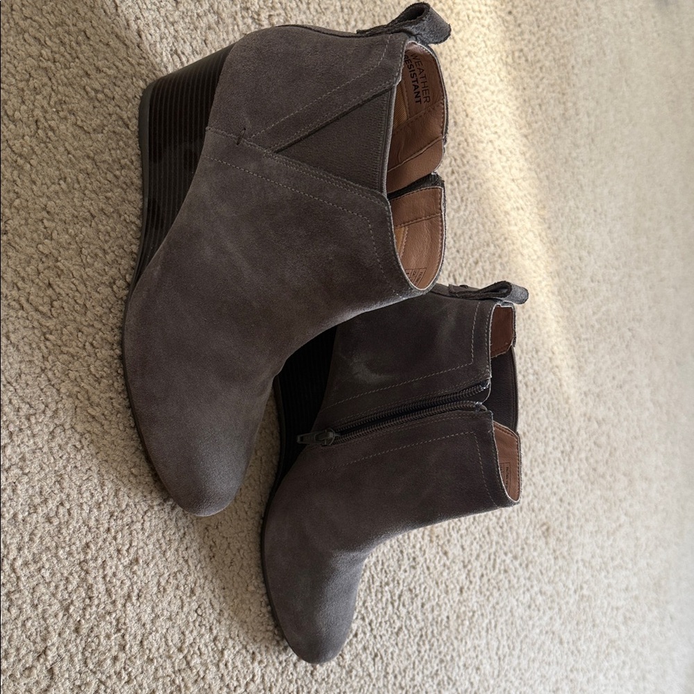 Vionic Charcoal Suede Ankle Booties